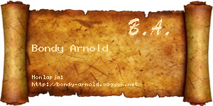 Bondy Arnold névjegykártya